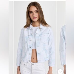 L'AGENCE Janelle denim jacket slim in Light Blue acid wash celestine. Size small